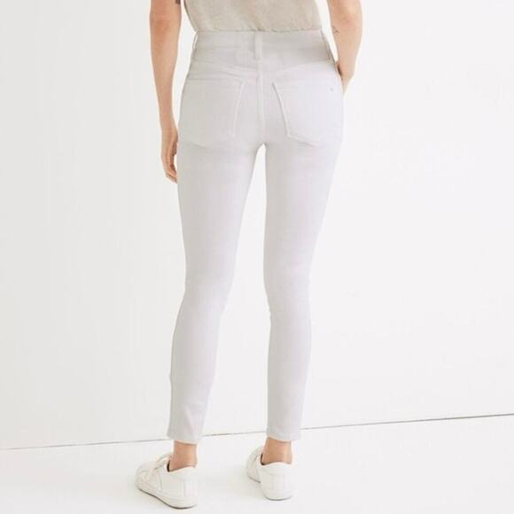 Madewell Curvy High Rise Skinny Crop Button Front Edition Pure White Size 29P - Picture 8 of 8
